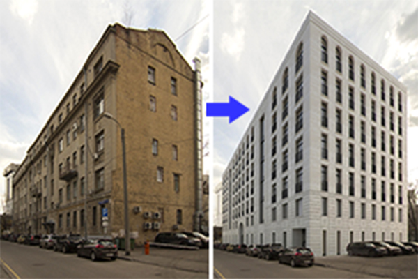Пятиэтажка в Хамовниках ЦАО Москвы до и после реконструкции