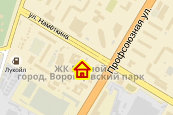 ЖК на ул. Профсоюзной на карте Москвы