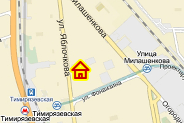 Дом на улице Яблочкова в Бутырском районе на карте Москвы