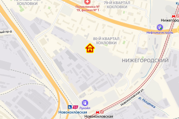 Дом в Нижегородском районе ЮВАО Москвы на карте