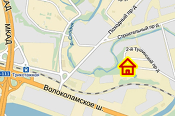 Дом в районе Покровское-Стрешнево на карте