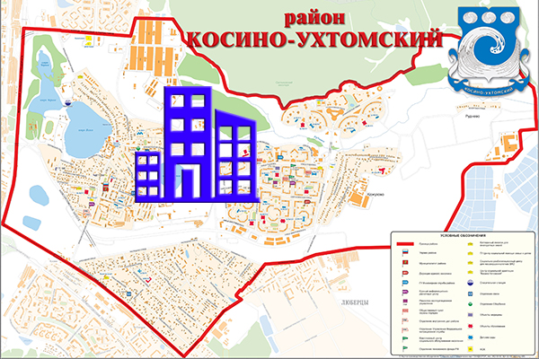 Дома на карте района Косино-Ухтомский