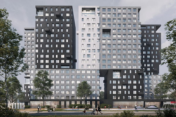 Жилой комплекс в стиле модернизма в ВАО Москвы